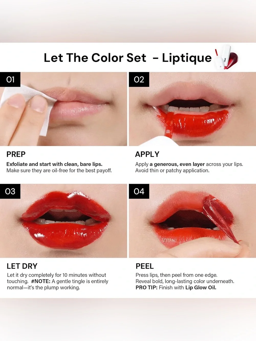 Liptique: 24HR Peel-Off Lip Stain - 001 Rougher